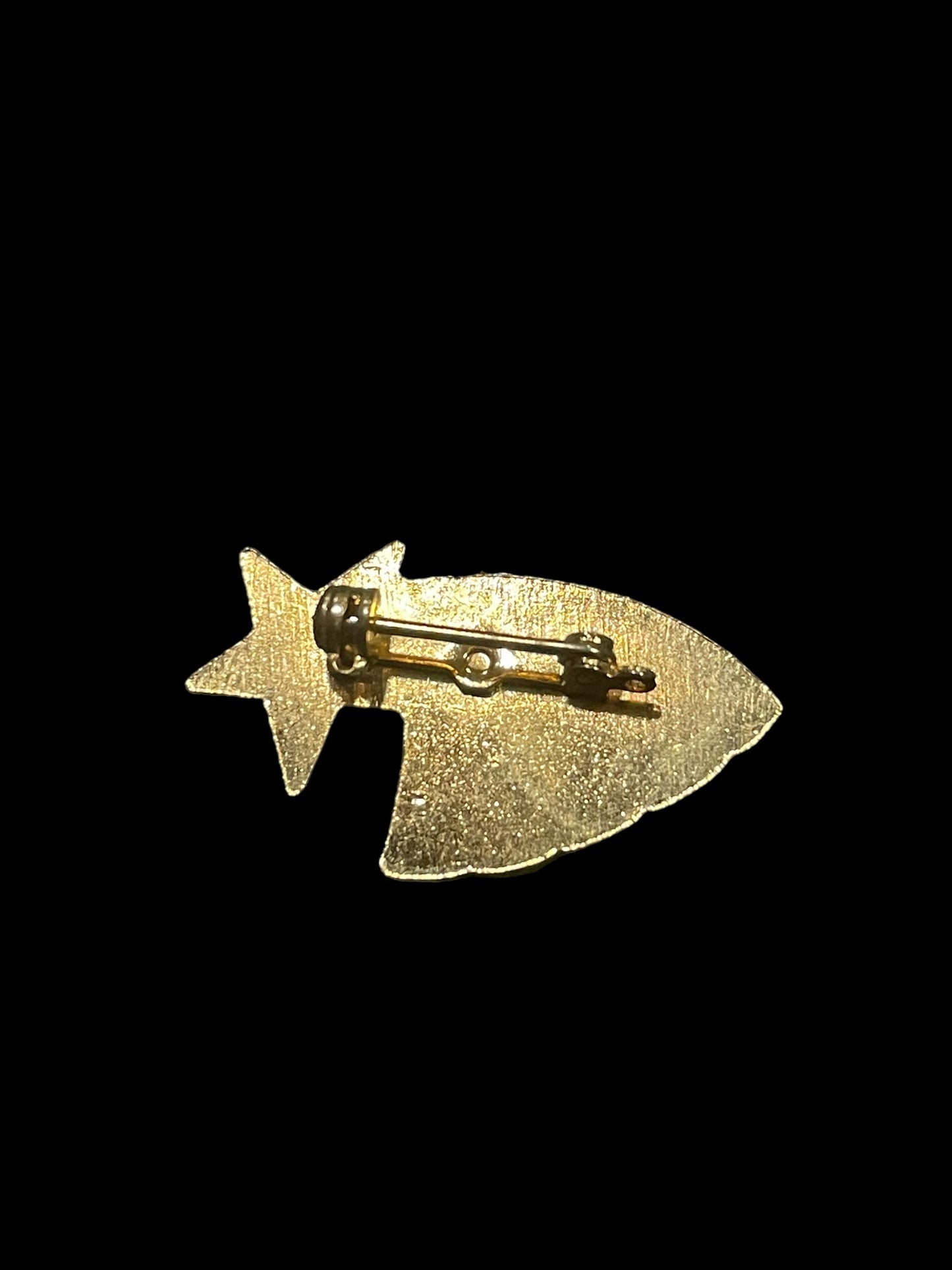 Vintage Gold Glitter Shooting Star Enamel Brooch Pin