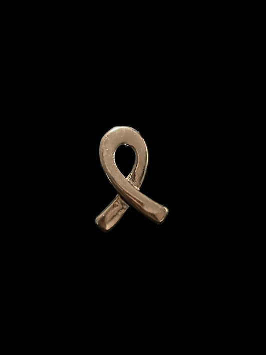 Mini Silver Tone Cancer Awareness Ribbon Pin