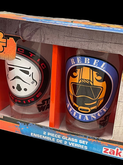 Disney Star Wars 2 Piece 10oz Cups Zak Glass Set