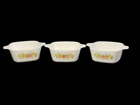 Vintage Corning Ware 2 3/4 Cup Small Casserole Dish Set of 3