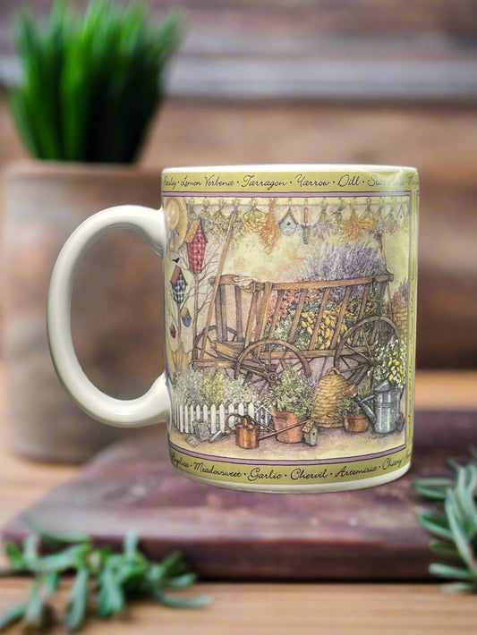 1997 Lang and Wise The Herb Wagon by Sherri Baldwin Collector Coffee Mug