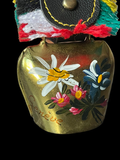 1995 Swiss Hand Painted Brass Cow Bell