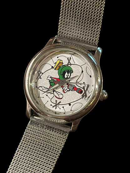 Warner Bros Silver Tone Marvin the Martian Metal Watch By Fossil