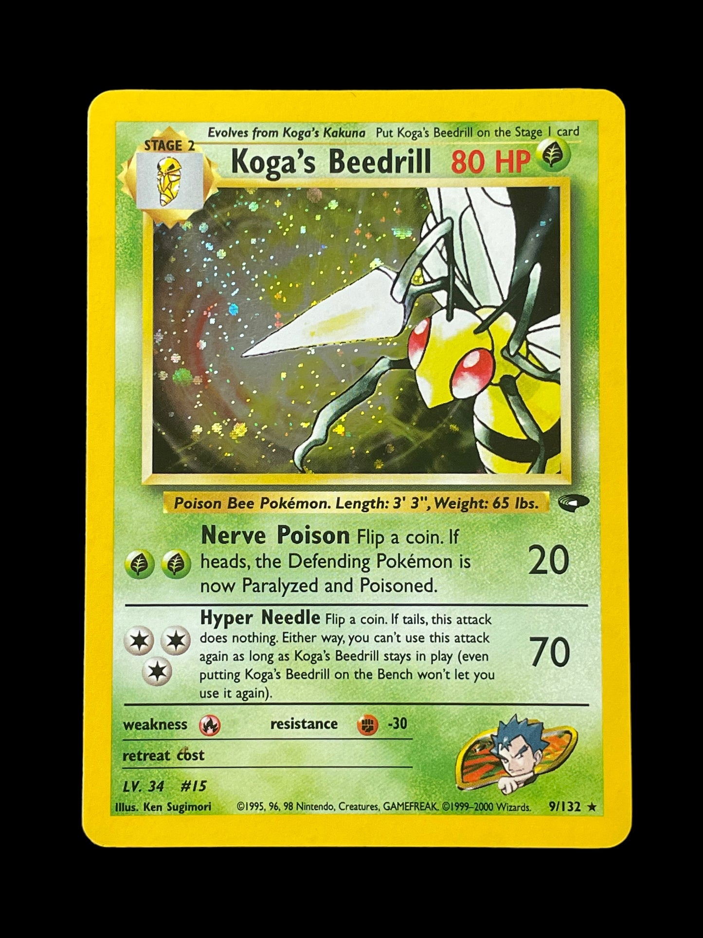 Koga's Beedrill #9 Pokemon Gym Challenge Graded MINT 9