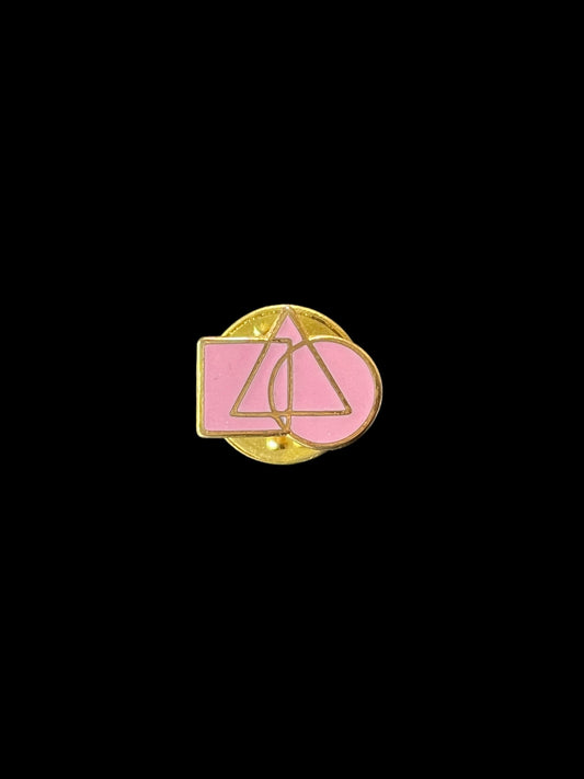 Vintage Gold and Pink Masonic Cryptic Council Enamel Brooch Lapel Pin