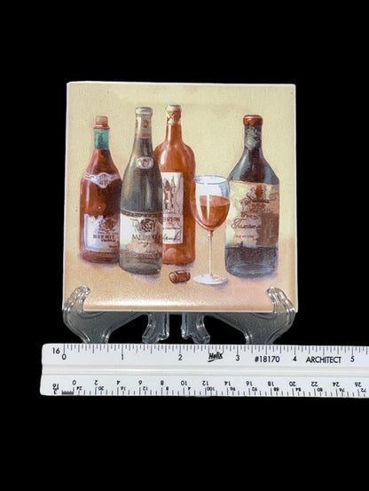 Ceramic Wine Bottles Decorative Tile Coasters