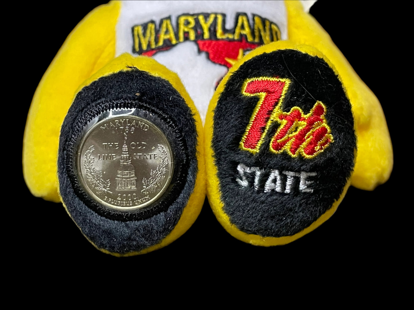 2000 Limited Treasures Maryland State Quarter Coin Bean Bear Plush