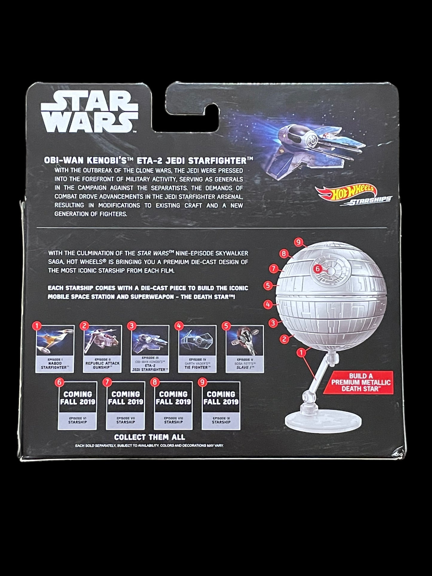 2018 Hot Wheels Star Wars Starships Commemorative Series ETA-2 Jedi Fighter 3 of 9