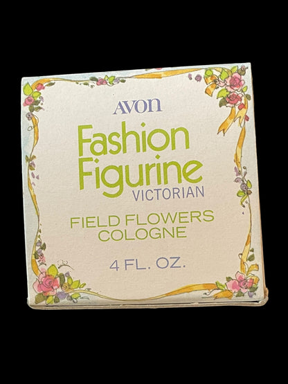 Avon Fashion Figurine Victorian Field Flowers Cologne 4oz Full