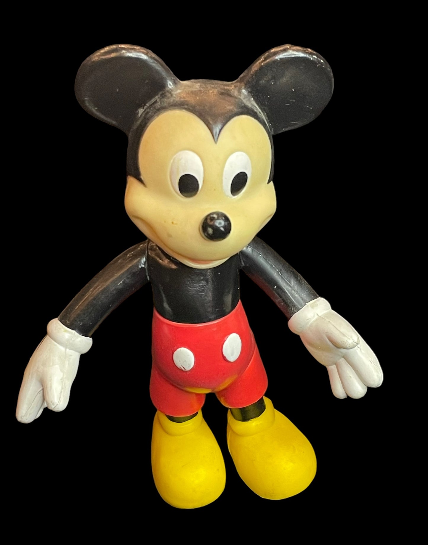 Vintage Disney Mickey Mouse Vinyl 6 1/2" Articulated Toy Figure Poseable