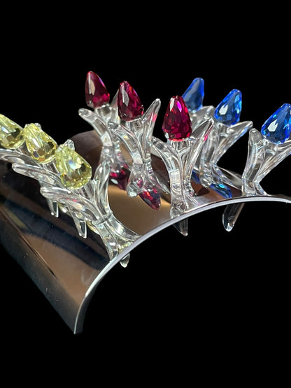 Swarovski Crystal Red, Blue and Yellow Display Tulips 600347