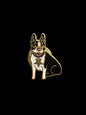 Vintage Boston Terrier with Star Collar Enamel Brooch Pin