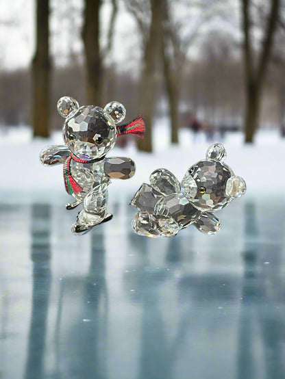 1996 Swarovski Crystal Figurine Kris Bear & Kris Bear on Skate Retired