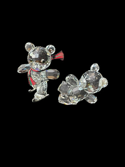 1996 Swarovski Crystal Figurine Kris Bear & Kris Bear on Skate Retired