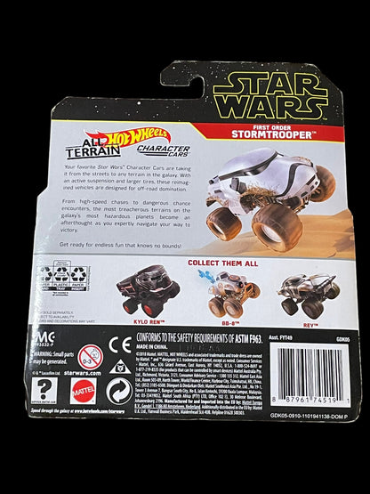 2018 Hot Wheels All Terrain Star Wars Character Cars Stormtrooper