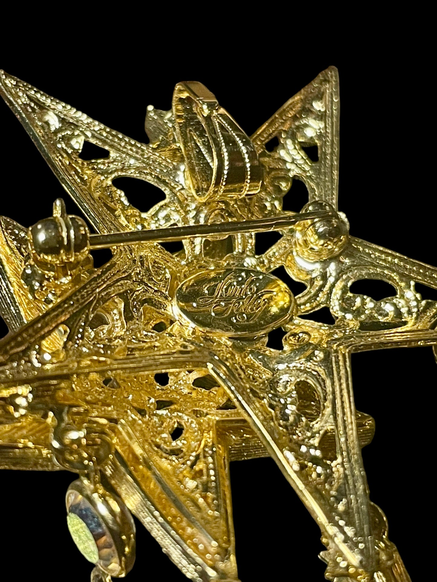 Vintage Kirks Folly Gold Toned Freemasonry Eastern Star Charms Brooch Pin or Pendant