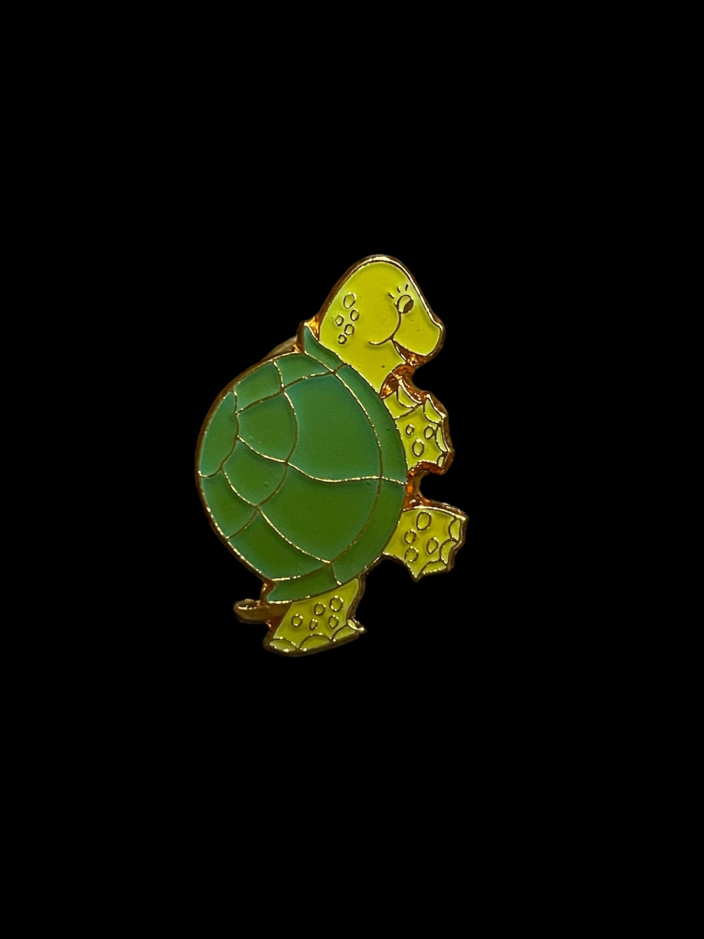 Vintage Happy Turtle Enamel Brooch Pin