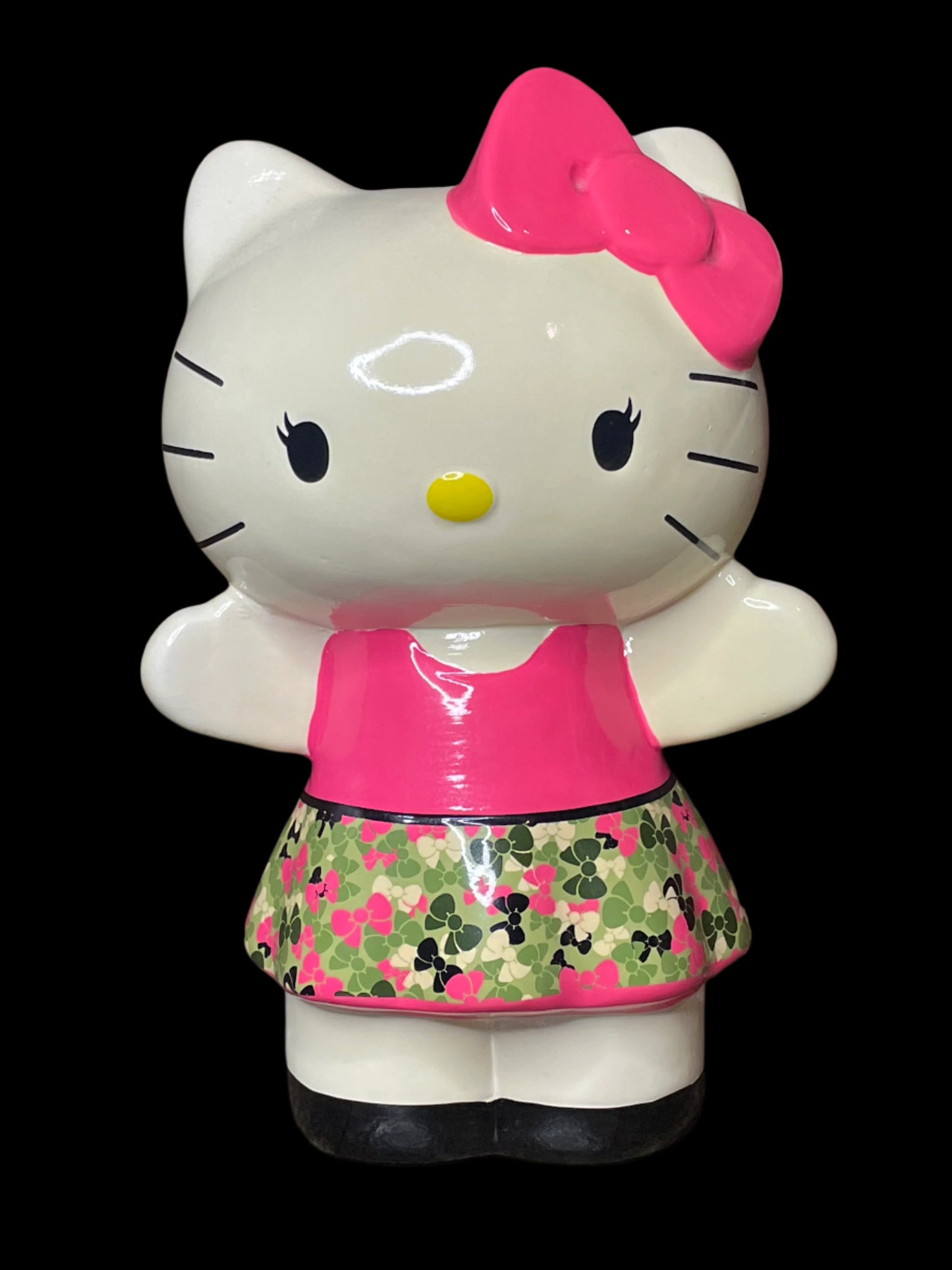 2014 Sanrio Hello Kitty Pink Army Camouflage Ceramic Piggy Bank