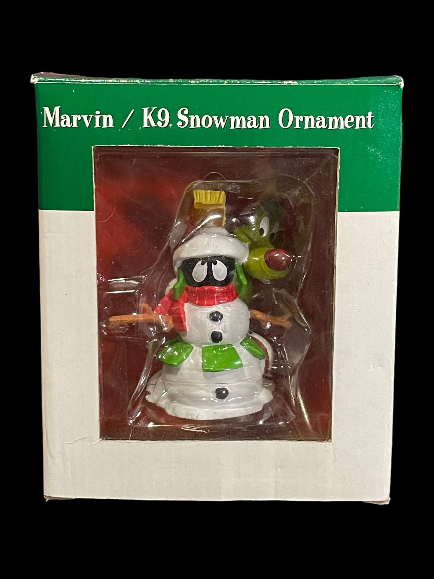 1997 Warner Bros Marvin The Martian & K9 Snowman Ornament