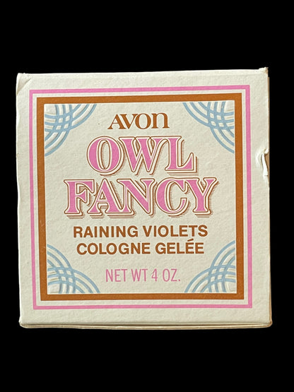 Avon Owl Fancy Raining Violets Cologne Gelee 4oz 2/3 Full