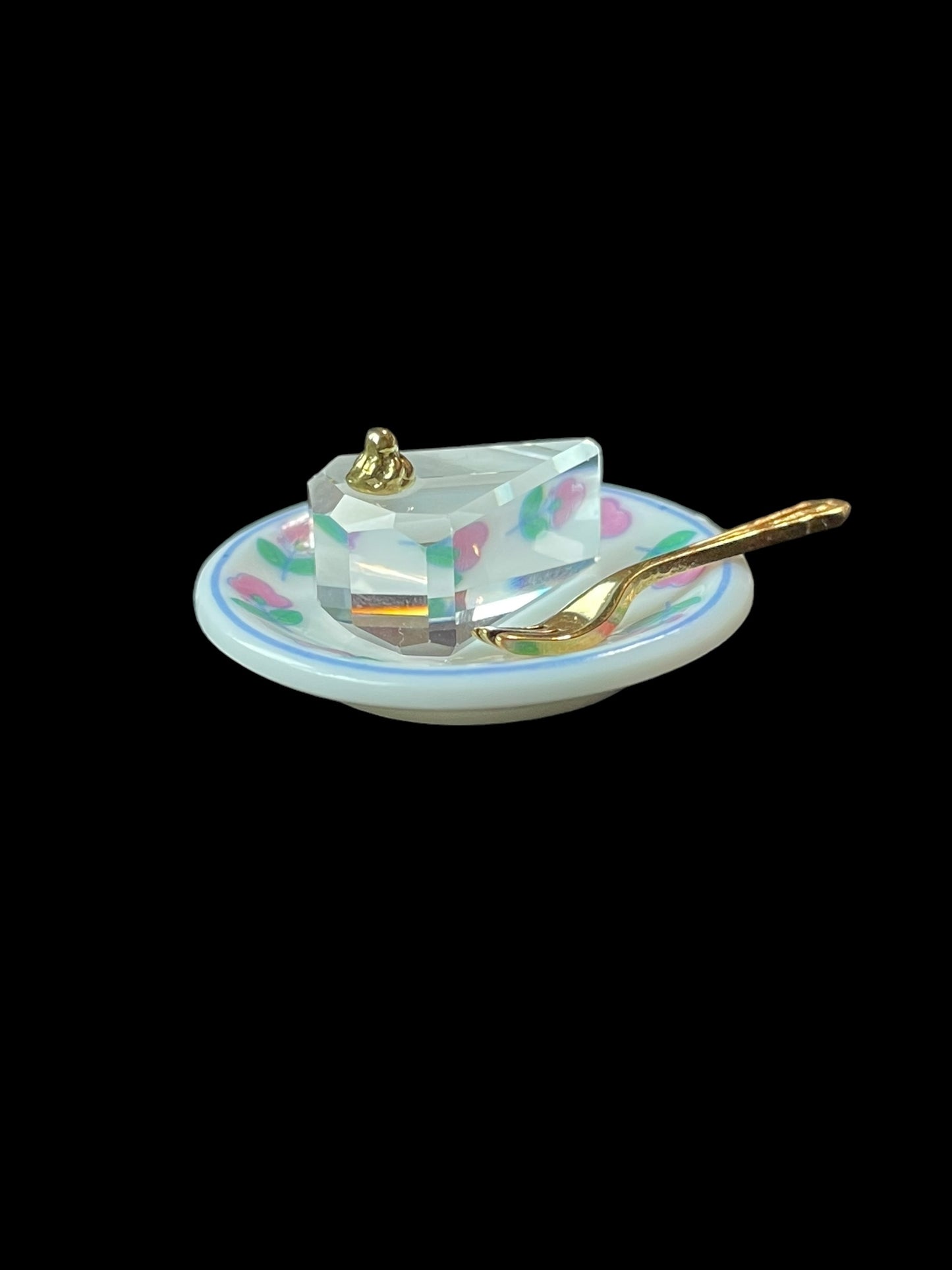 Swarovski Crystal Memories Mini Slice Cake, Plate and Fork