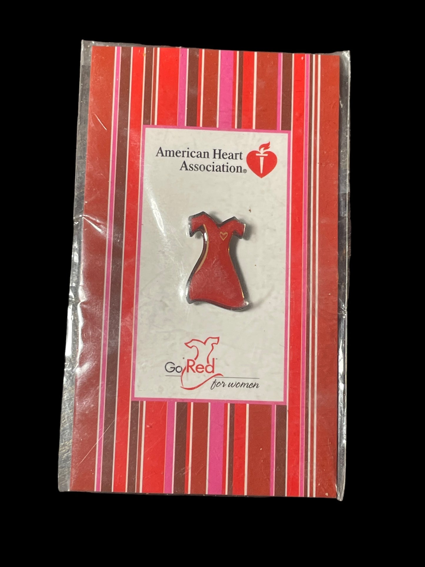 2003 American Heart Association Go Red for Women Enamel Red Dress Brooch Pin