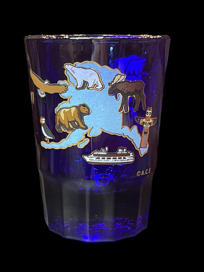 Alaska State Cobalt Blue Shot Glass