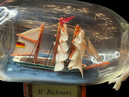 Two Vintage Small Ship in a Bottle