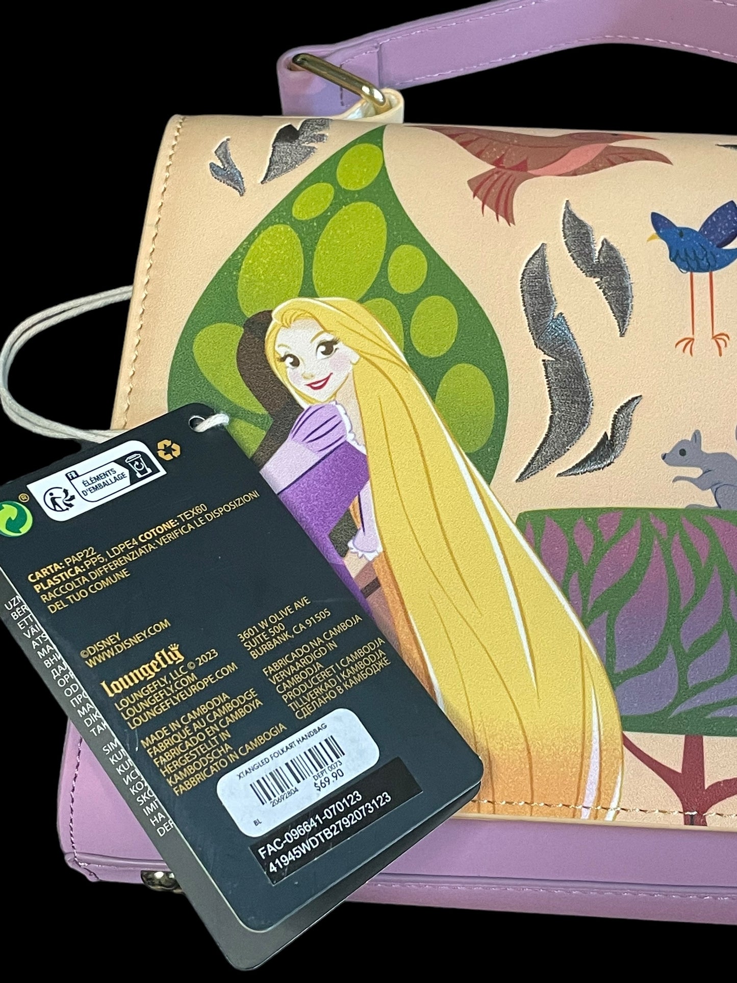 Loungefly Disney Tangled Woodland Scene Crossbody Bag New