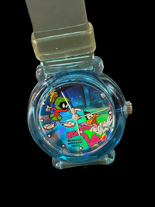 1997 Armitron Looney Tunes Marvin the Martian and Daffy Duck 2200/339 Acrylic Watch