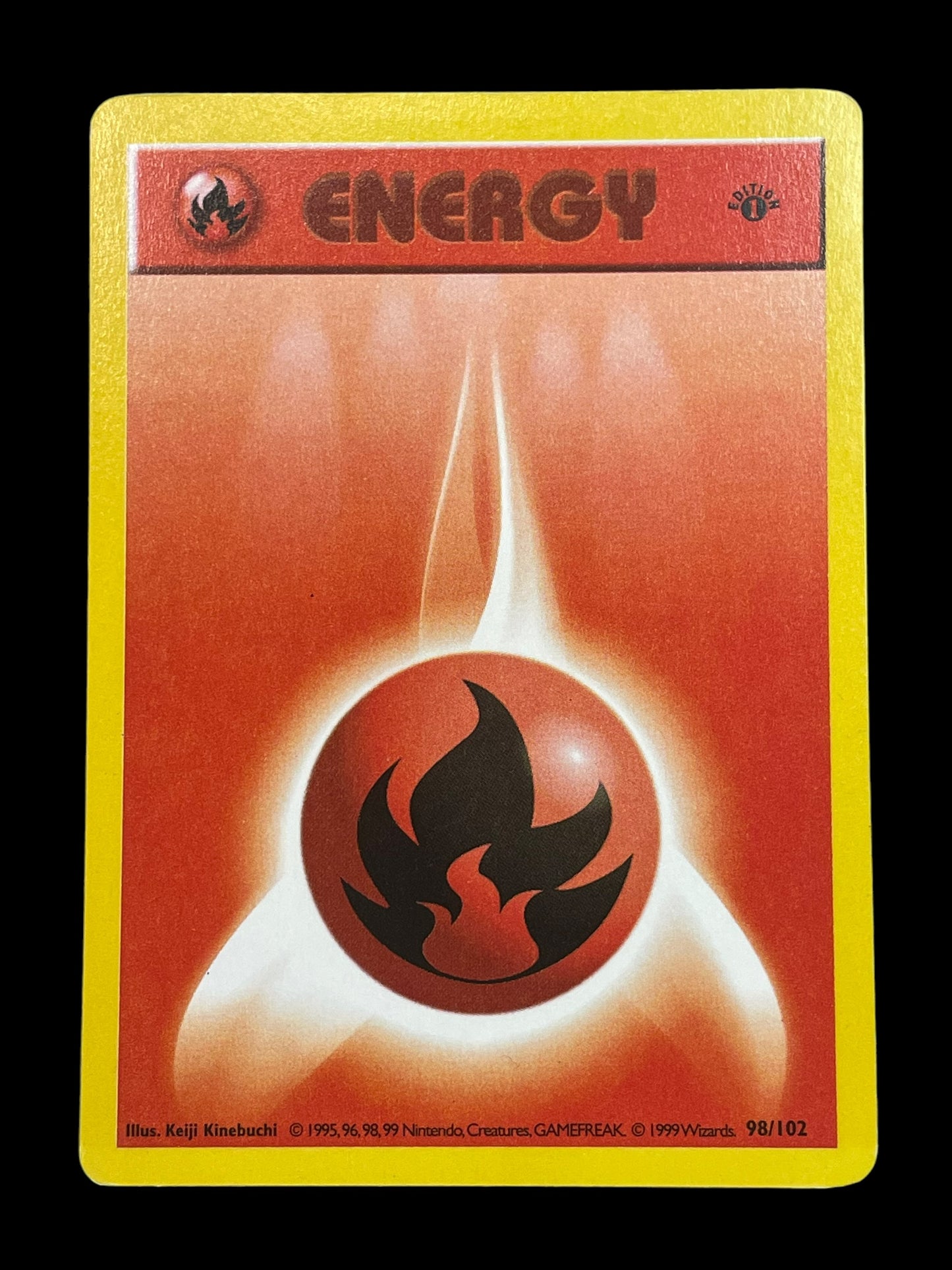 Fire Energy 1st Edition #98 Pokemon Base Set Graded NEAR MINT 7