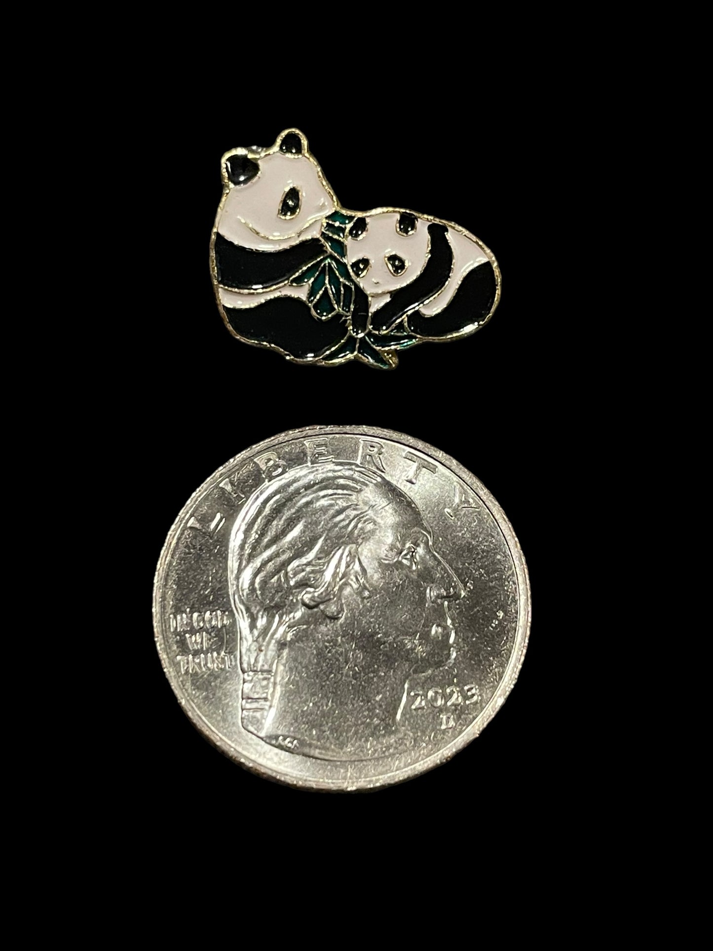 Vintage Panda Bears Enamel Brooch Pin Made in China