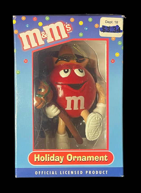 Kurt Adler Red Cowboy M&M Christmas Holiday Ornament