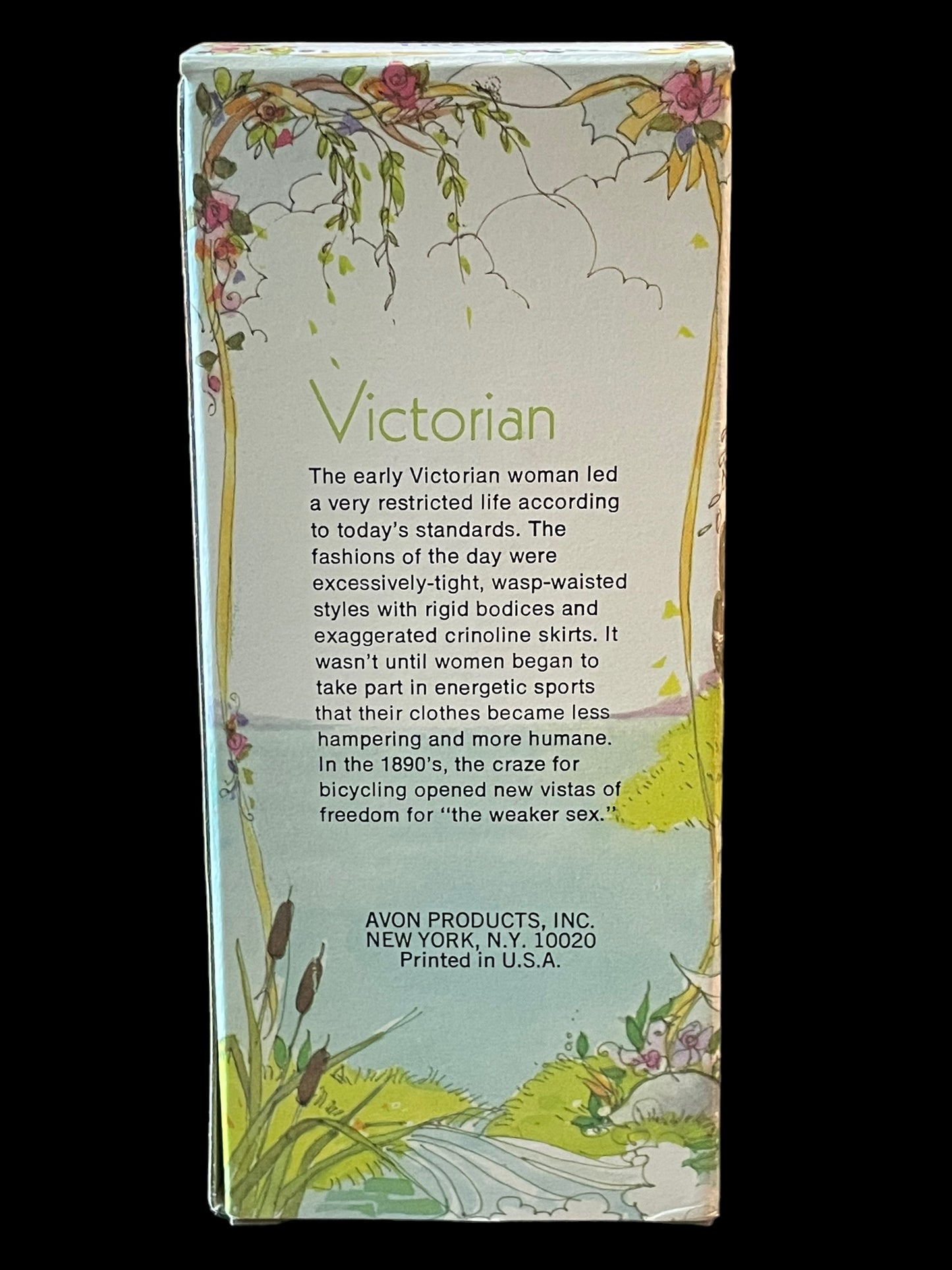 Avon Fashion Figurine Victorian Field Flowers Cologne 4oz Full