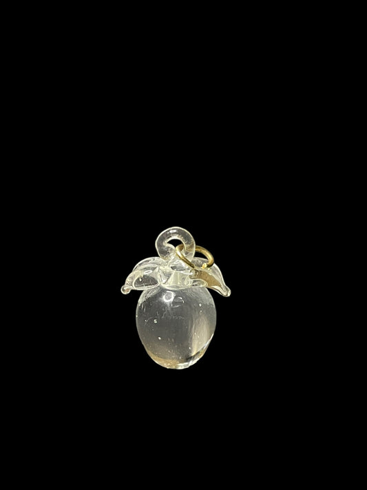 Vintage Mini Glass Crystal Apple Figurine Pendant