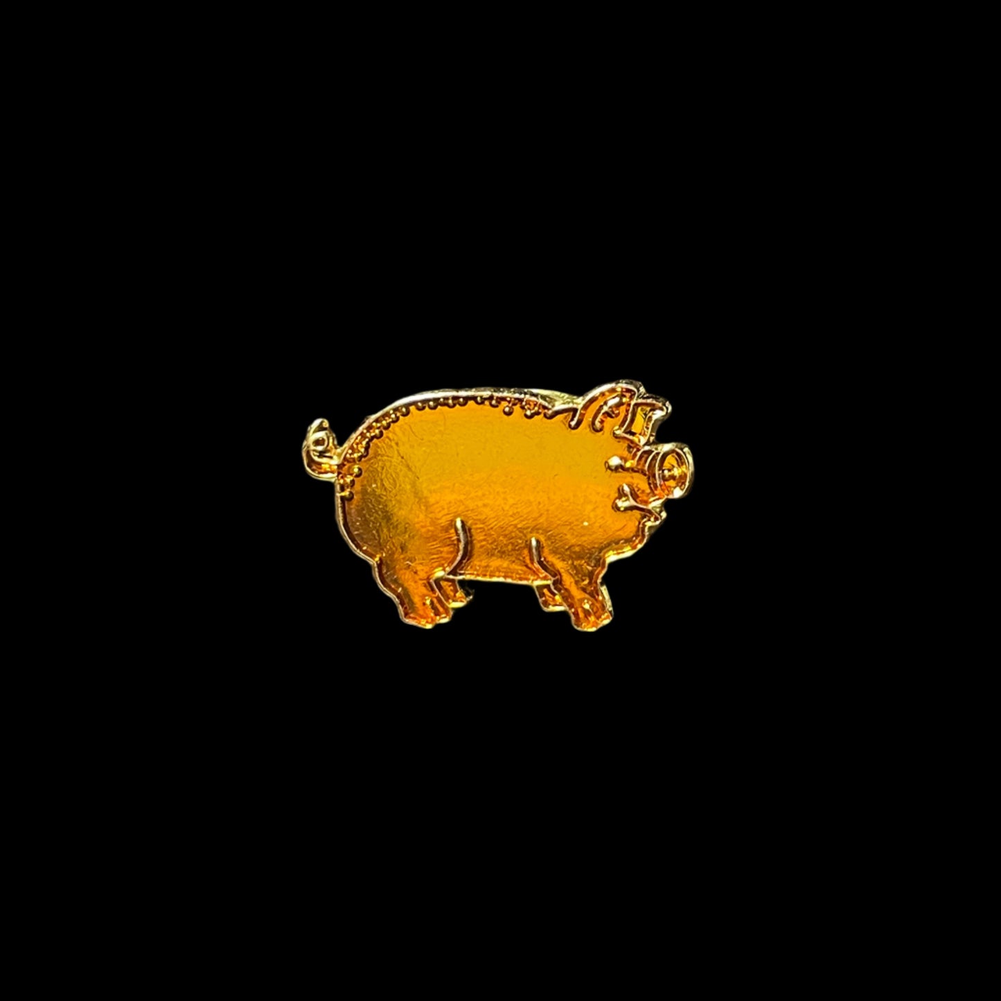 Set of White, Pink, and Gold Farm Pigs Enamel Brooch Pins Vintage