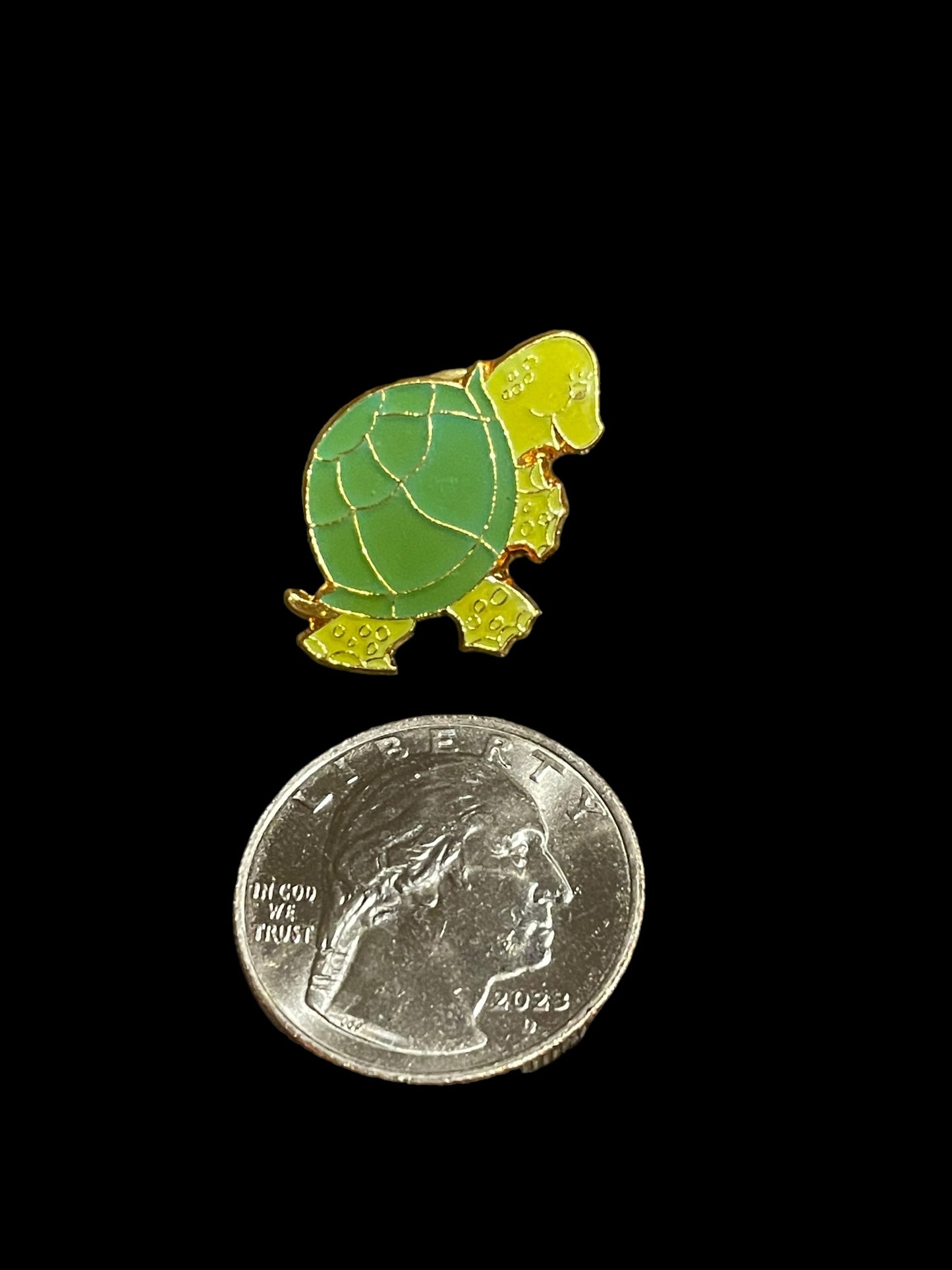 Vintage Happy Turtle Enamel Brooch Pin