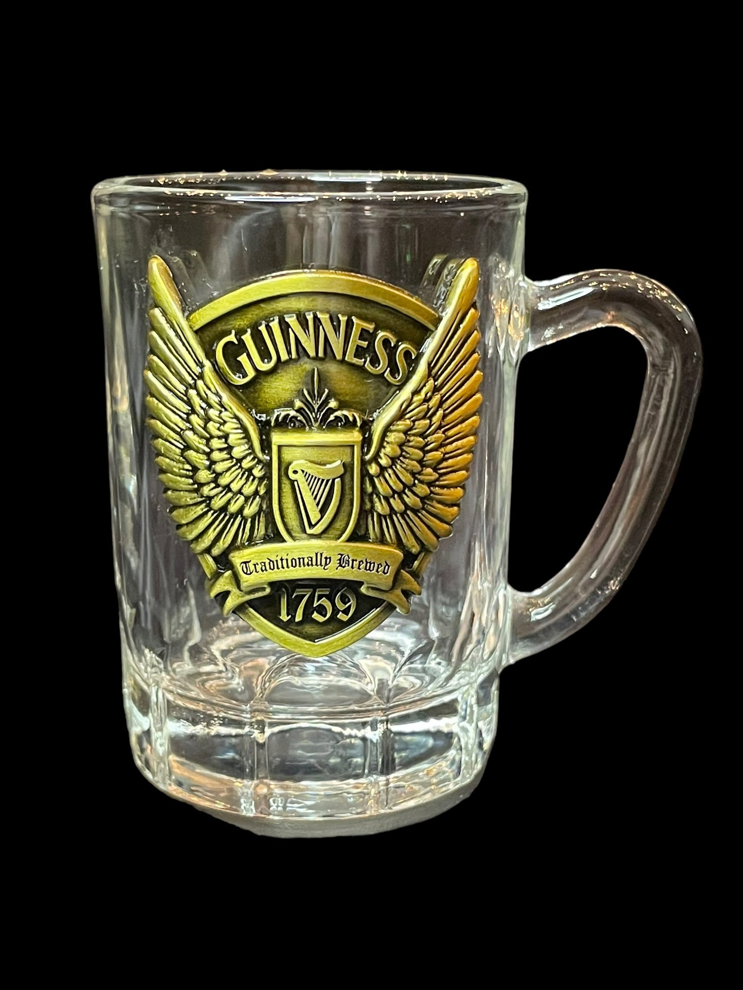 Guinness Traditionally Brewed 1759 Bronze Shield Mini Beer Mug Shot Glass