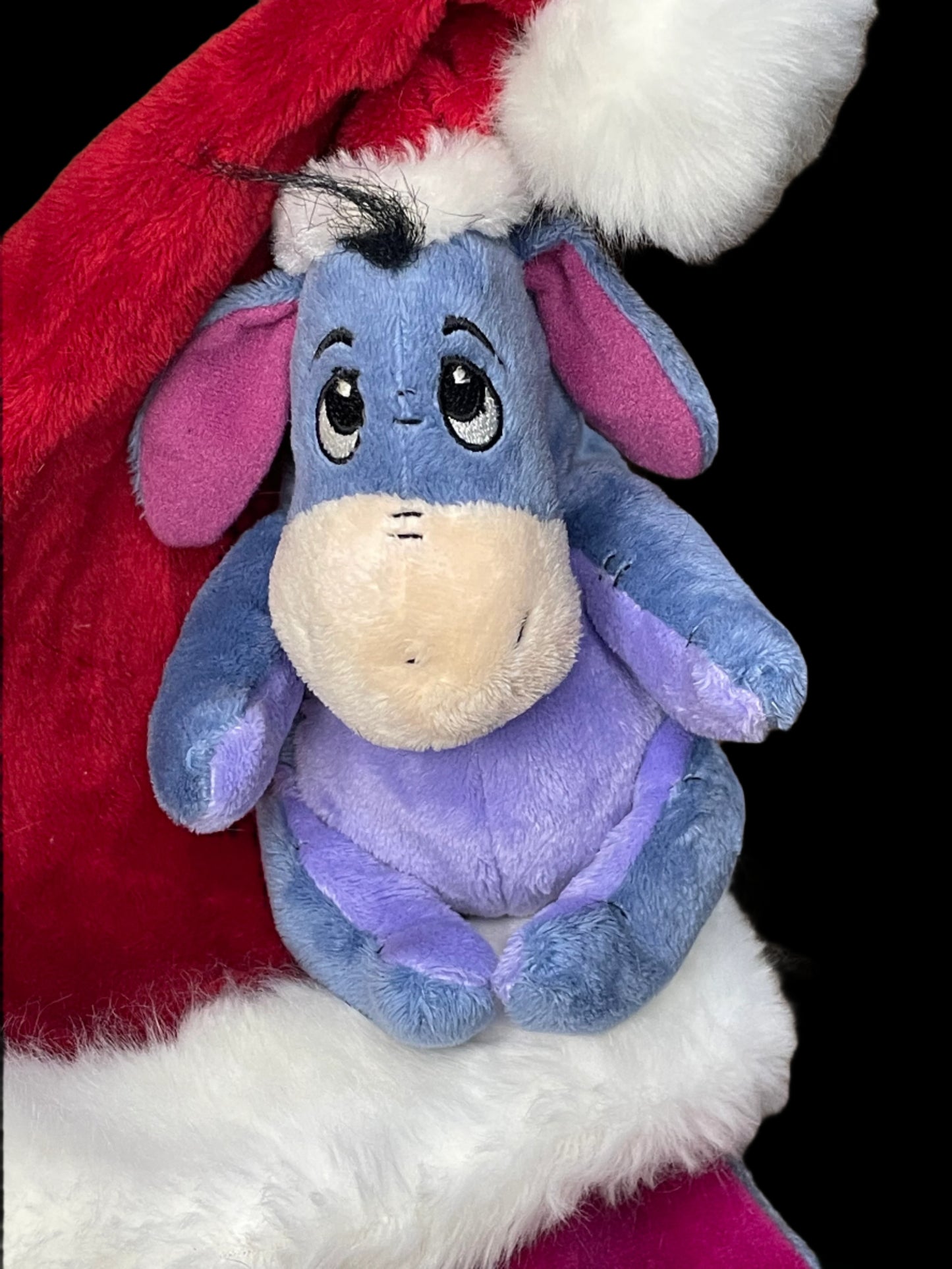 Disney Store Winnie the Pooh Mini Bean Bag Plush Eeyore Santa Hat Ears