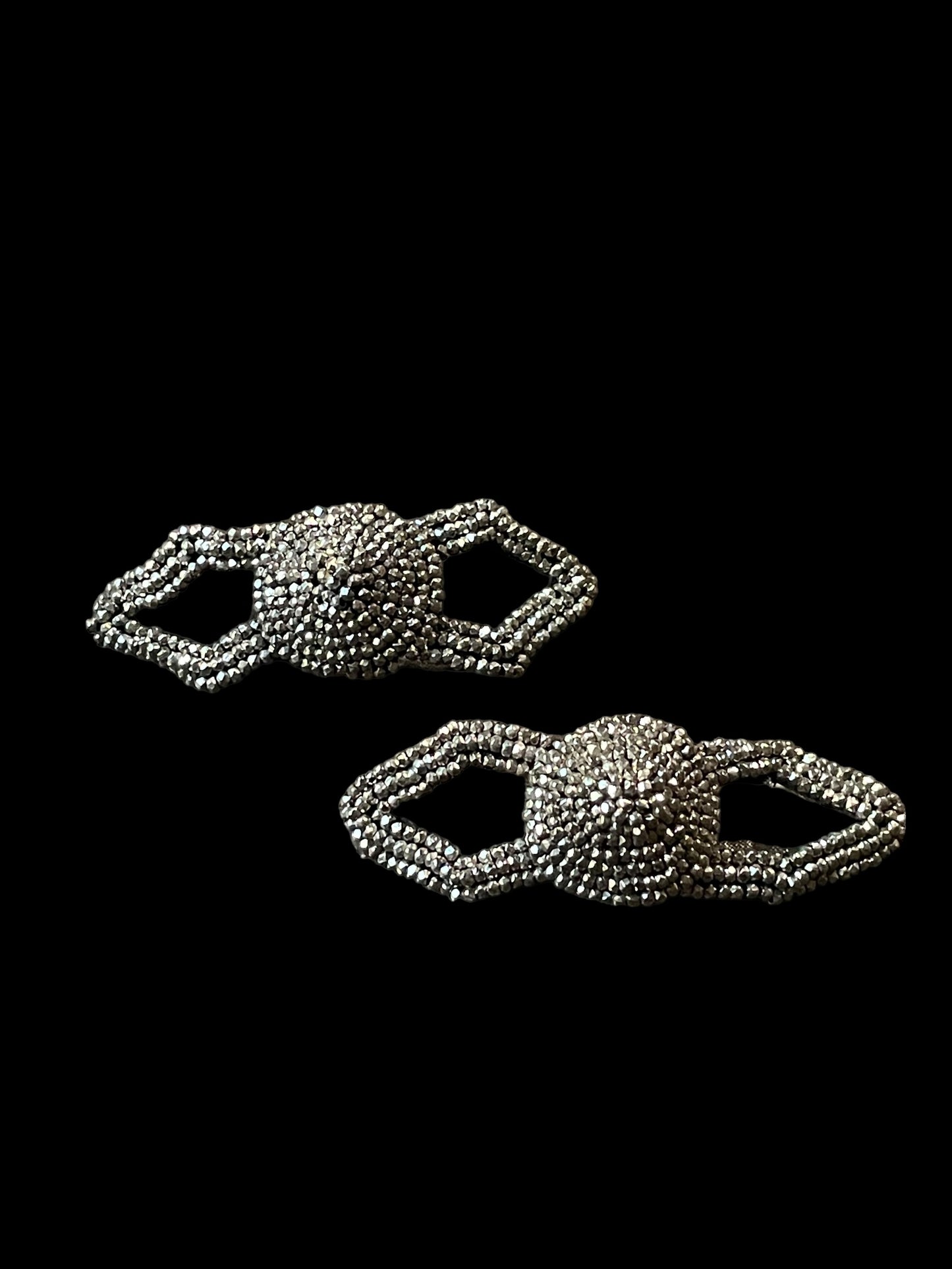 Pair of Vintage Steel Cut Beaded Shoe Clips