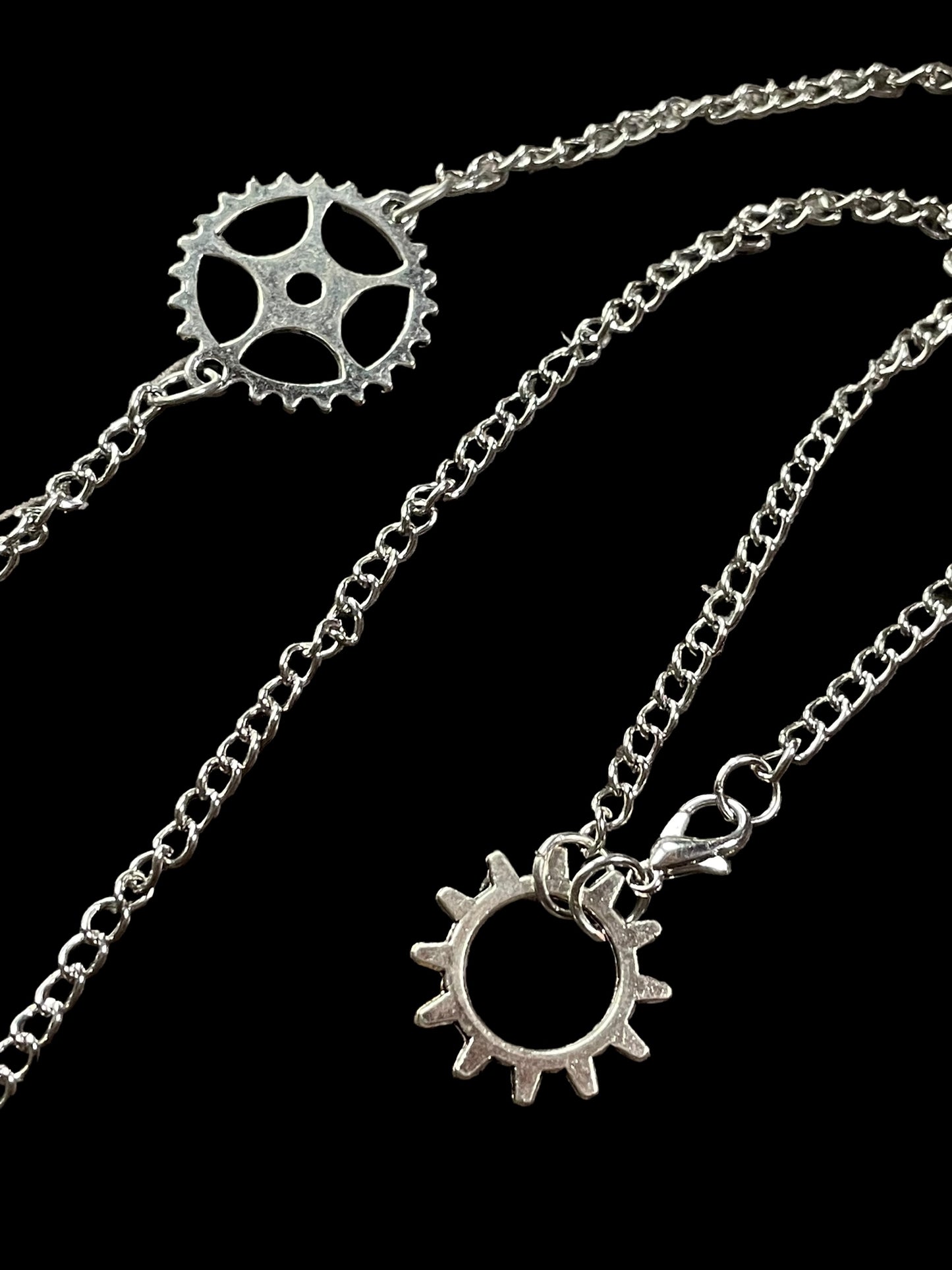 Steampunk Dragonfly and Cogwheels Necklaces