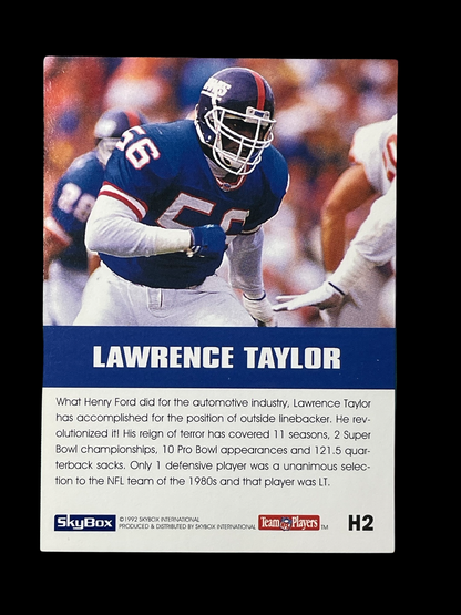 Lawrence Taylor #H2 1992 Skybox Impact Hologram Graded NM MINT+ 8.5