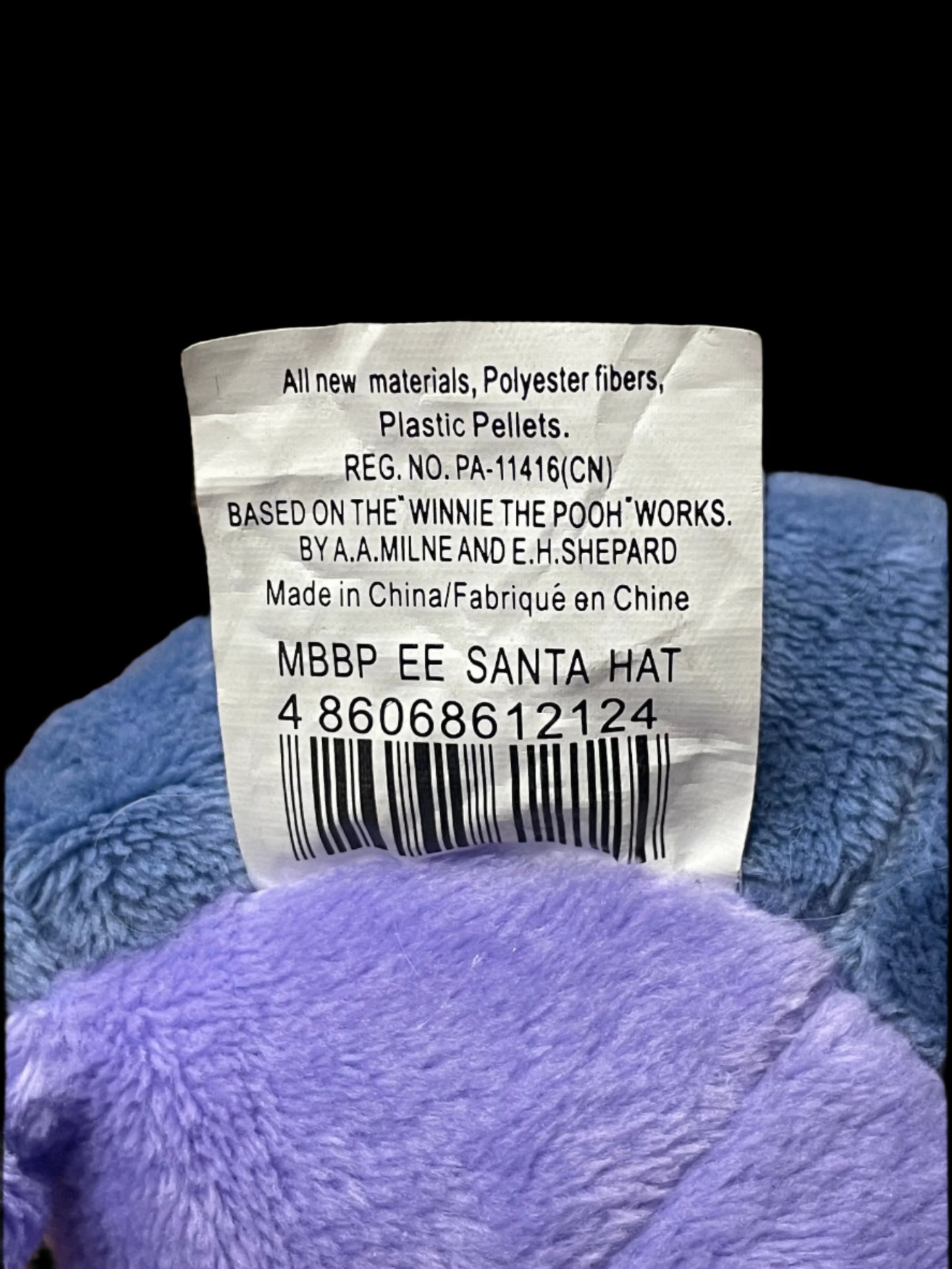 Disney Store Winnie the Pooh Mini Bean Bag Plush Eeyore Santa Hat Ears