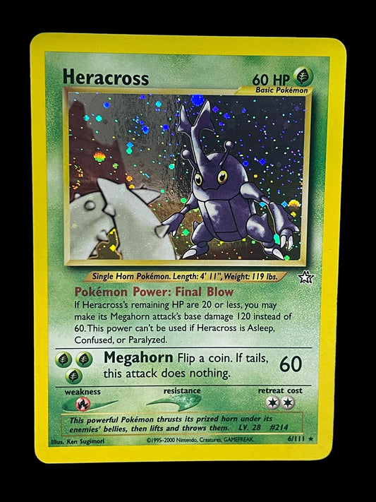 Heracross #6 Pokemon Neo Genesis Graded NM Mint 8