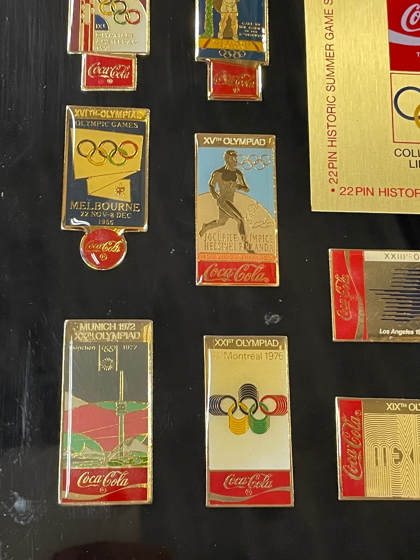 1990 Coca Cola Olympic Complete Set 22 Historic Summer Game Pins