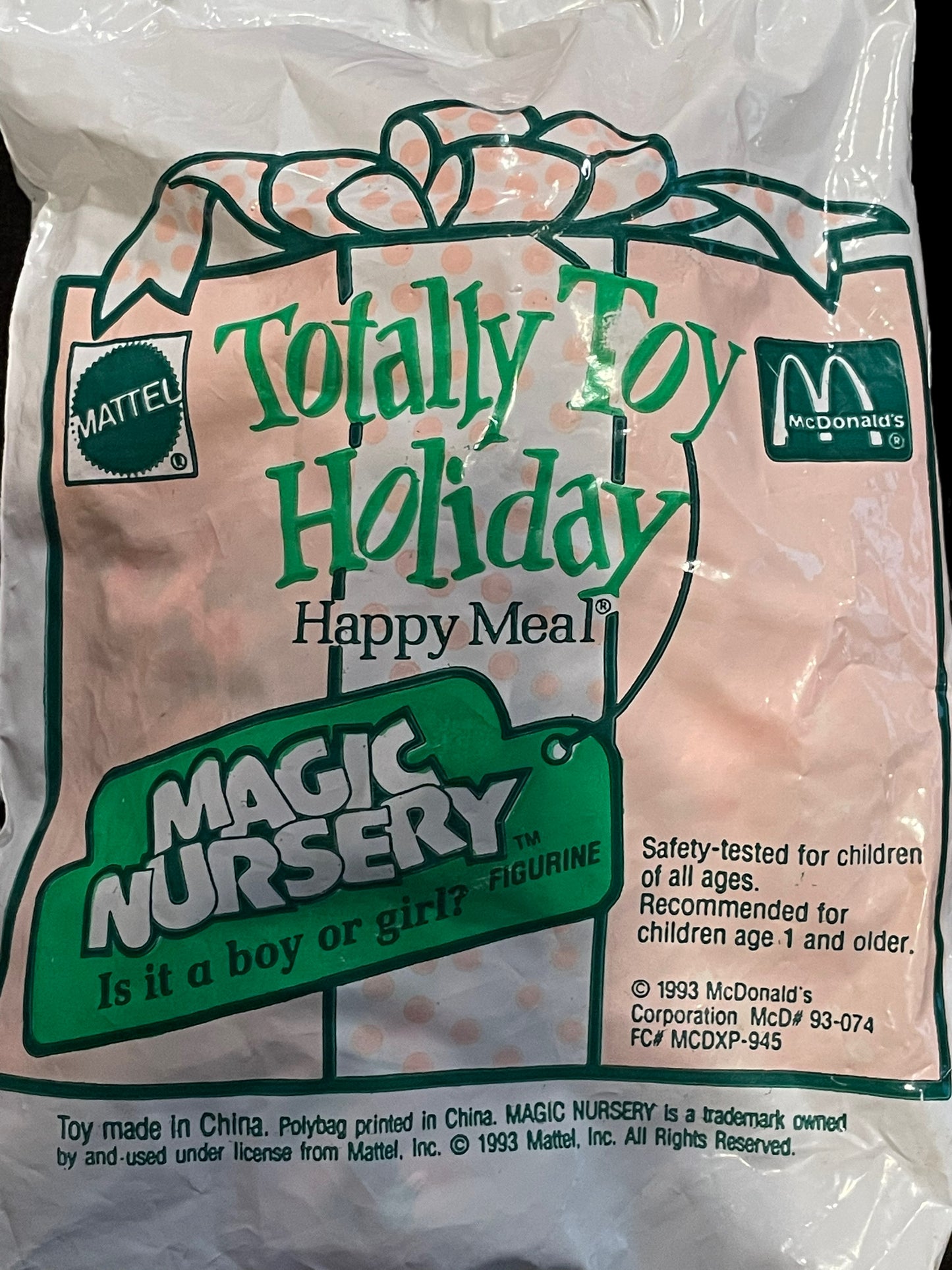 1993 Totally Toy Holiday Magic Nursery McDonald's Happy Meal Toy