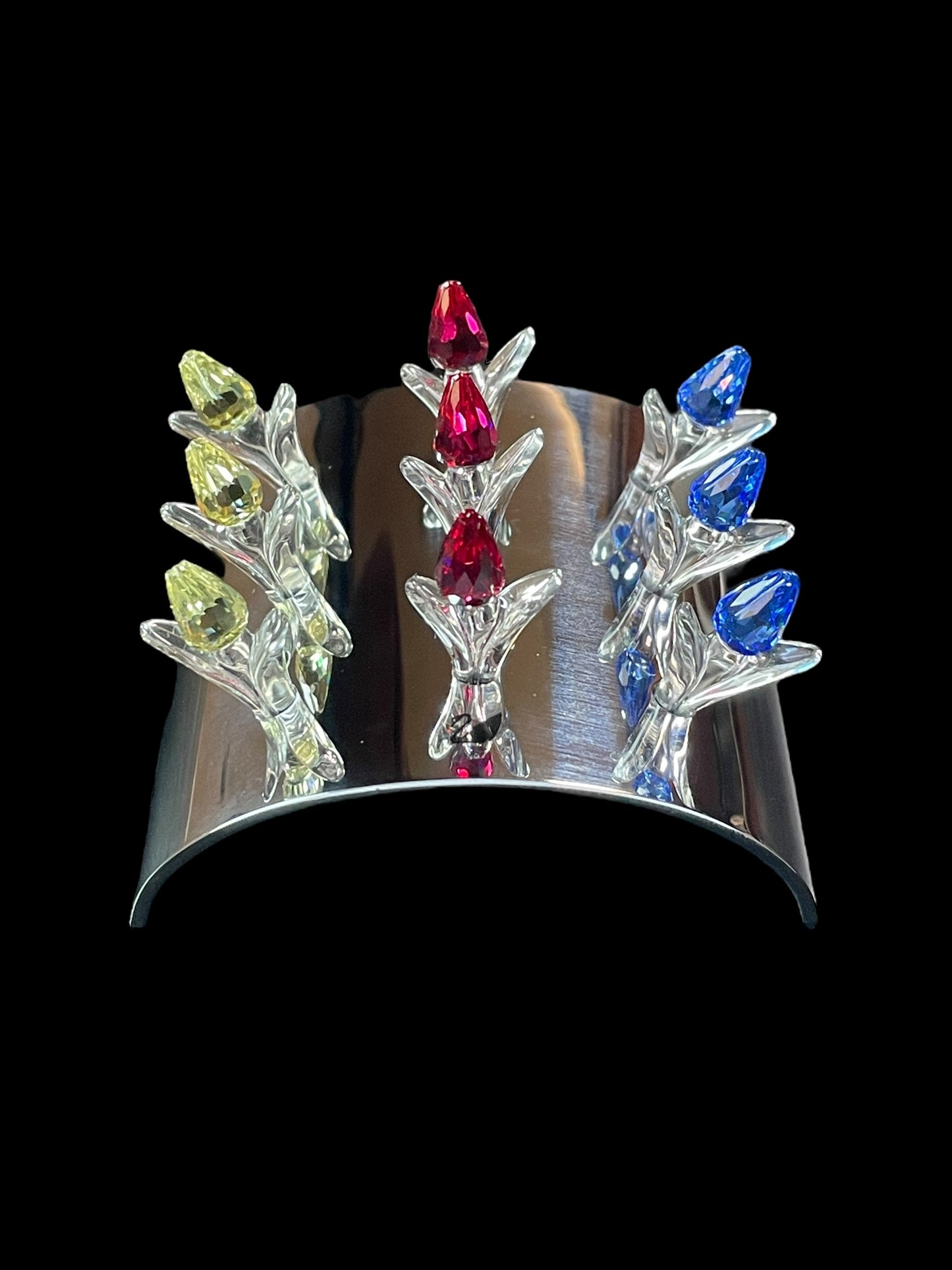 Swarovski Crystal Red, Blue and Yellow Display Tulips 600347