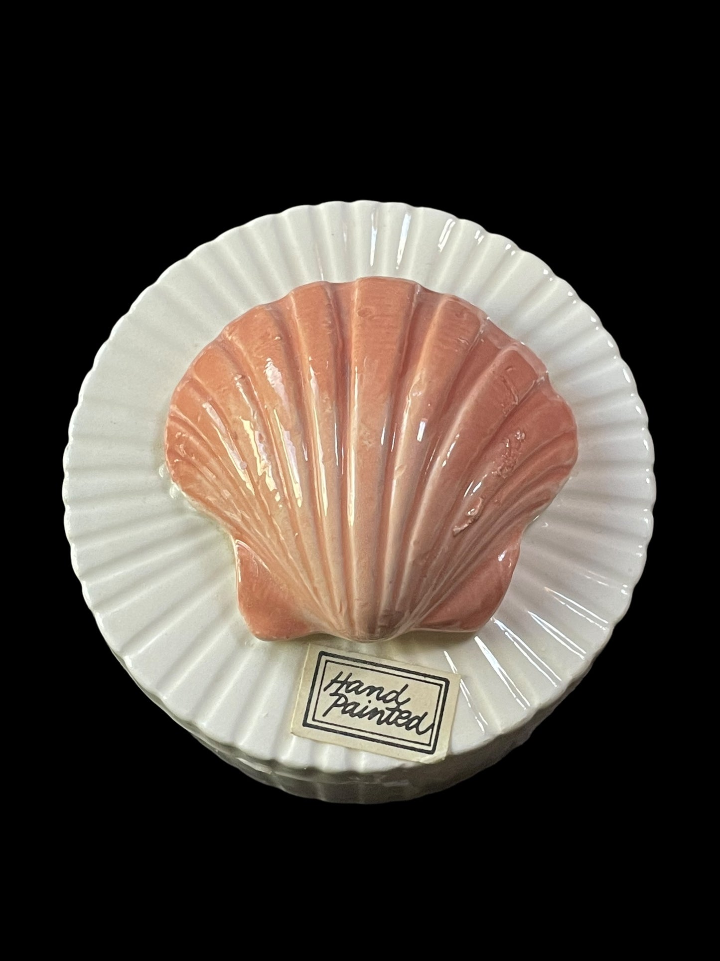 1978 Hand Painted Fitz and Floyd 2" Seashell Trinket Box