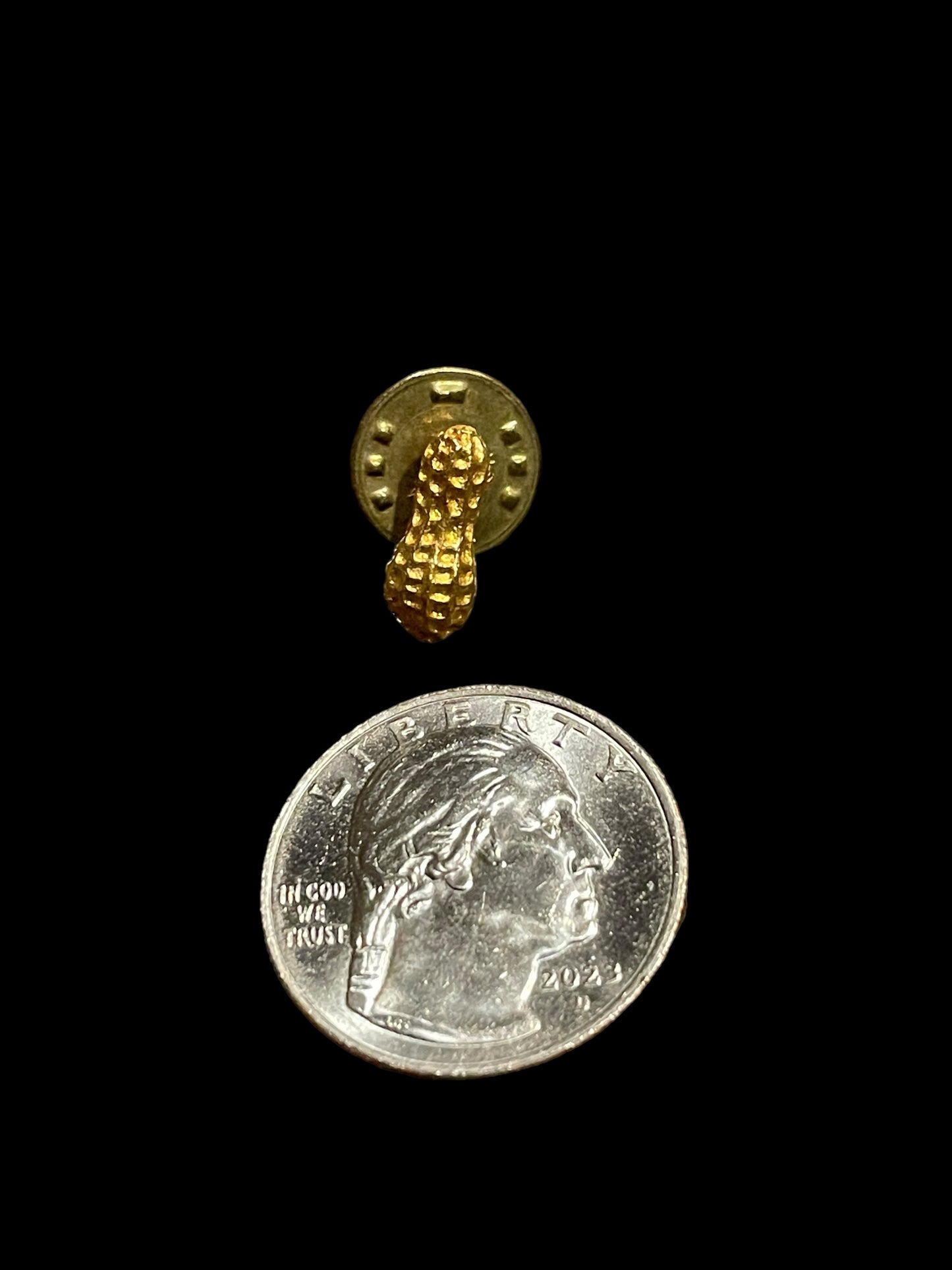 Vintage Retro Gold Tone Peanut Brooch Pin