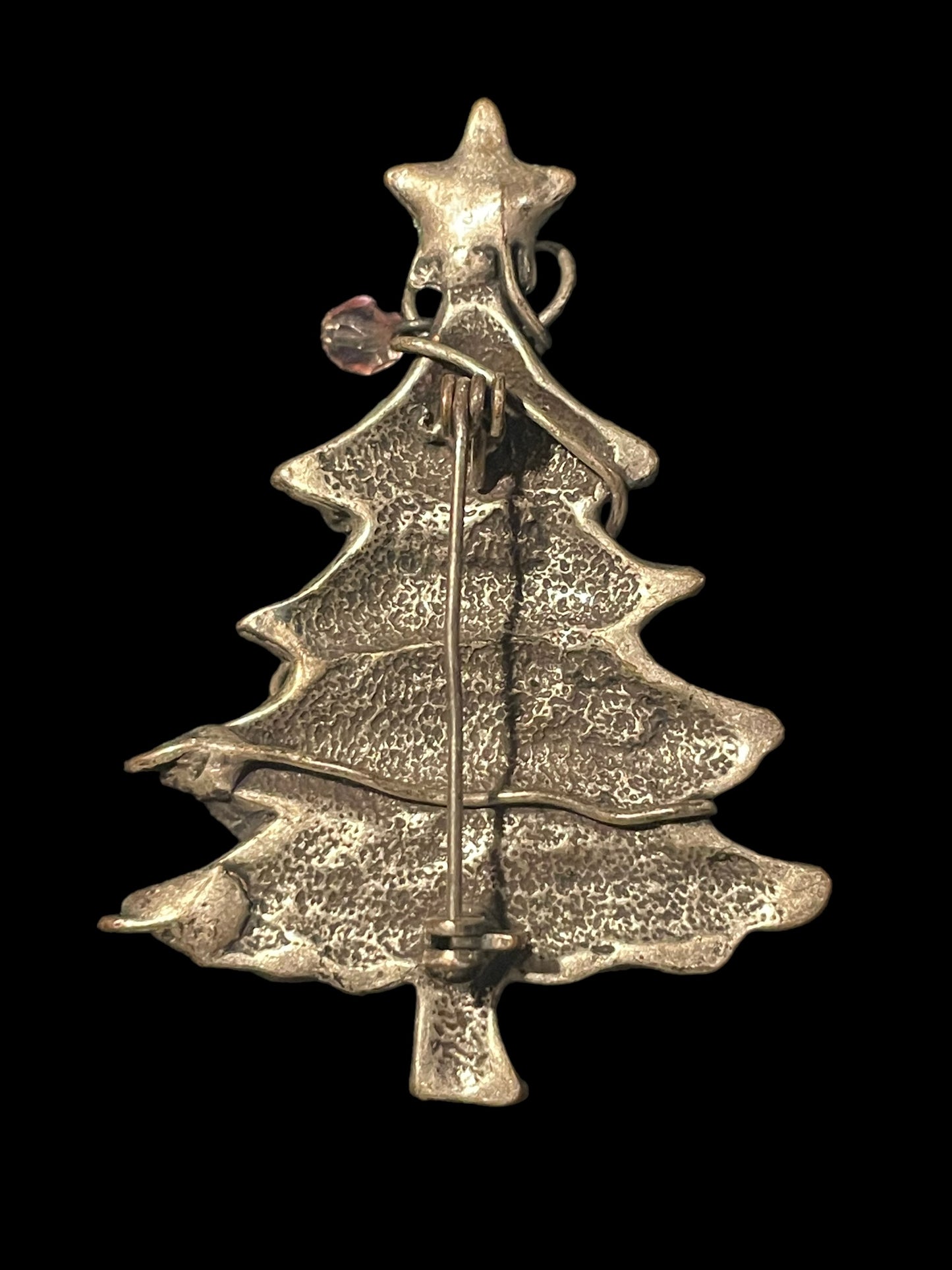 80's Pewter Christmas Tree Brooch